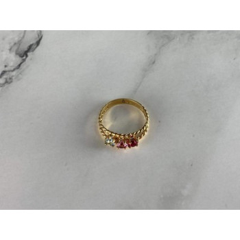 GOLD PLATED RING WITH MULTICOLOR CZ SIZE 6.5