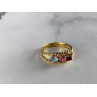 GOLD PLATED RING WITH MULTICOLOR CZ SIZE 6.5