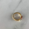 GOLD PLATED RING WITH MULTICOLOR CZ SIZE 6.5