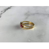 GOLD PLATED RING WITH MULTICOLOR CZ SIZE 6.5