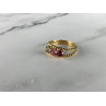 GOLD PLATED RING WITH MULTICOLOR CZ SIZE 6.5