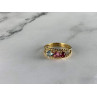 GOLD PLATED RING WITH MULTICOLOR CZ SIZE 6.5