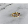 GOLD PLATED RING WITH MULTICOLOR CZ SIZE 6.5