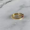 GOLD PLATED RING WITH MULTICOLOR CZ SIZE 6.5
