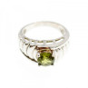 925 Sterling Silver Peridot Ring Size 7.5