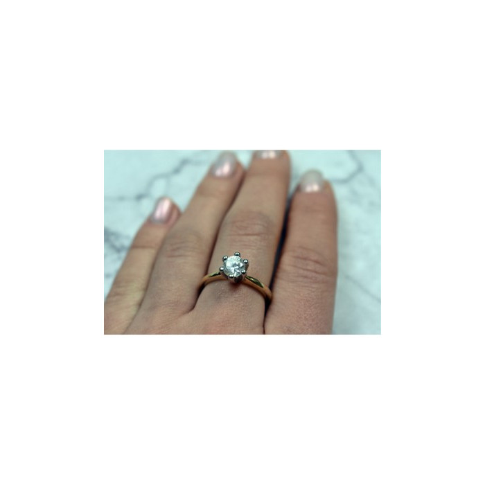 Gold Plated (18k) Ring With CZ Size 8