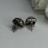 Vintage 925 Sterling Silver Carnelian Earrings Length 0.52 Inch