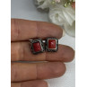 Vintage 925 Sterling Silver Carnelian Earrings Length 0.52 Inch