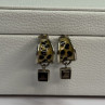 925 Sterling Silver Cowrie Shell & Brown Tourmaline Earrings Length 0.87 Inch