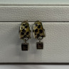 925 Sterling Silver Cowrie Shell & Brown Tourmaline Earrings Length 0.87 Inch