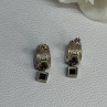 925 Sterling Silver Cowrie Shell & Brown Tourmaline Earrings Length 0.87 Inch