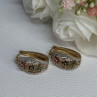 925 Sterling Silver Gold Plated Ruby Sapphire Emerald Earrings Length 0.95 Inch