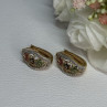 925 Sterling Silver Gold Plated Ruby Sapphire Emerald Earrings Length 0.95 Inch