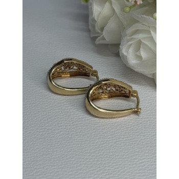 925 Sterling Silver Gold Plated Ruby Sapphire Emerald Earrings Length 0.95 Inch