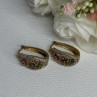 925 Sterling Silver Gold Plated Ruby Sapphire Emerald Earrings Length 0.95 Inch