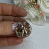 925 Sterling Silver Gold Plated Ruby Sapphire Emerald Earrings Length 0.95 Inch