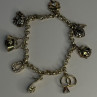 925 Sterling Silver Lovely Charms Sapphire CZ Bracelet Length 7