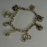 925 Sterling Silver Lovely Charms Sapphire CZ Bracelet Length 7