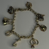 925 Sterling Silver Lovely Charms Sapphire CZ Bracelet Length 7