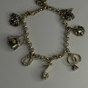 925 Sterling Silver Lovely Charms Sapphire CZ Bracelet Length 7
