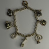 925 Sterling Silver Lovely Charms Sapphire CZ Bracelet Length 7