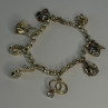 925 Sterling Silver Lovely Charms Sapphire CZ Bracelet Length 7