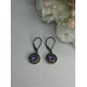 925 Sterling Silver Amethyst & Marcasite Earrings Length 1.12 Inch