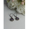 925 Sterling Silver Amethyst & Marcasite Earrings Length 1.12 Inch
