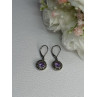 925 Sterling Silver Amethyst & Marcasite Earrings Length 1.12 Inch