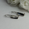 925 Sterling Silver Black Onyx & Mother OF Pearl Earrings Length 1 Inch