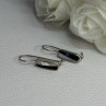 925 Sterling Silver Black Onyx & Mother OF Pearl Earrings Length 1 Inch