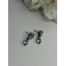 925 Sterling Silver Blue Topaz Heart Earrings Length 0.85 Inch