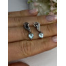 925 Sterling Silver Blue Topaz Heart Earrings Length 0.85 Inch
