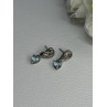 925 Sterling Silver Blue Topaz Heart Earrings Length 0.85 Inch