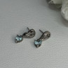 925 Sterling Silver Blue Topaz Heart Earrings Length 0.85 Inch