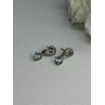 925 Sterling Silver Blue Topaz Heart Earrings Length 0.85 Inch