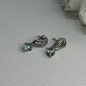 925 Sterling Silver Blue Topaz Heart Earrings Length 0.85 Inch
