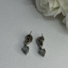 925 Sterling Silver Blue Topaz Heart Earrings Length 0.85 Inch