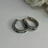 925 Sterling Silver Purple & Blue Agate Earrings Length 0.73 Inch