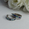 925 Sterling Silver Purple & Blue Agate Earrings Length 0.73 Inch
