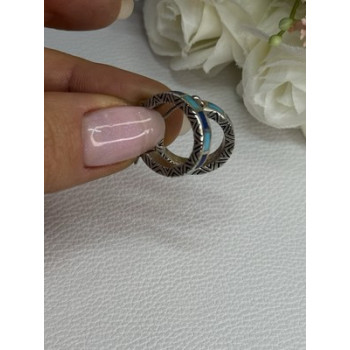 925 Sterling Silver Purple & Blue Agate Earrings Length 0.73 Inch