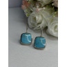 925 Sterling Silver Larimar Earrings Length 1.13 Inch