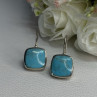 925 Sterling Silver Larimar Earrings Length 1.13 Inch
