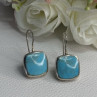 925 Sterling Silver Larimar Earrings Length 1.13 Inch
