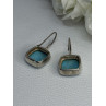 925 Sterling Silver Larimar Earrings Length 1.13 Inch