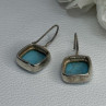 925 Sterling Silver Larimar Earrings Length 1.13 Inch