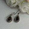 925 Sterling Silver Brown Tourmaline Earrings Length 1.30 Inch
