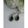 925 Sterling Silver Brown Tourmaline Earrings Length 1.30 Inch