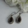 925 Sterling Silver Brown Tourmaline Earrings Length 1.30 Inch