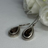 925 Sterling Silver Brown Tourmaline Earrings Length 1.30 Inch